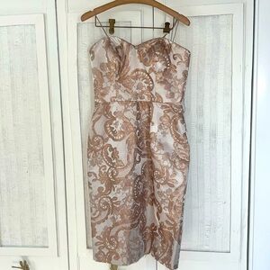 Theia formal cocktail dress strapless size 8